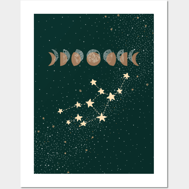 Virgo zodiac Moon phases Wall Art by Sierraillustration